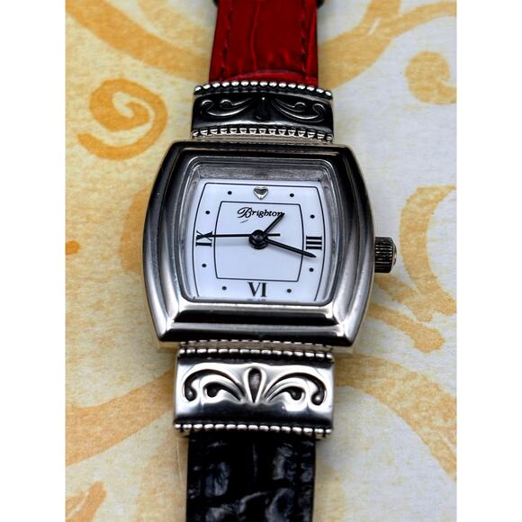 Brighton Waterford W10017 Womens Reversible Red Black Leather Strap Watch NIBWT main image 4